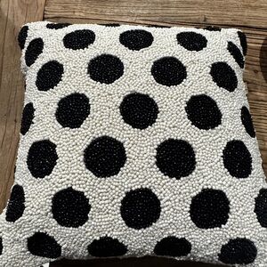 Kate Spade Black and White Beaded Pillow